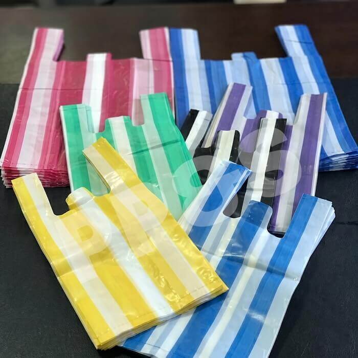 ถุงริ้ว 2 สีสุดเก๋ Striped Bag